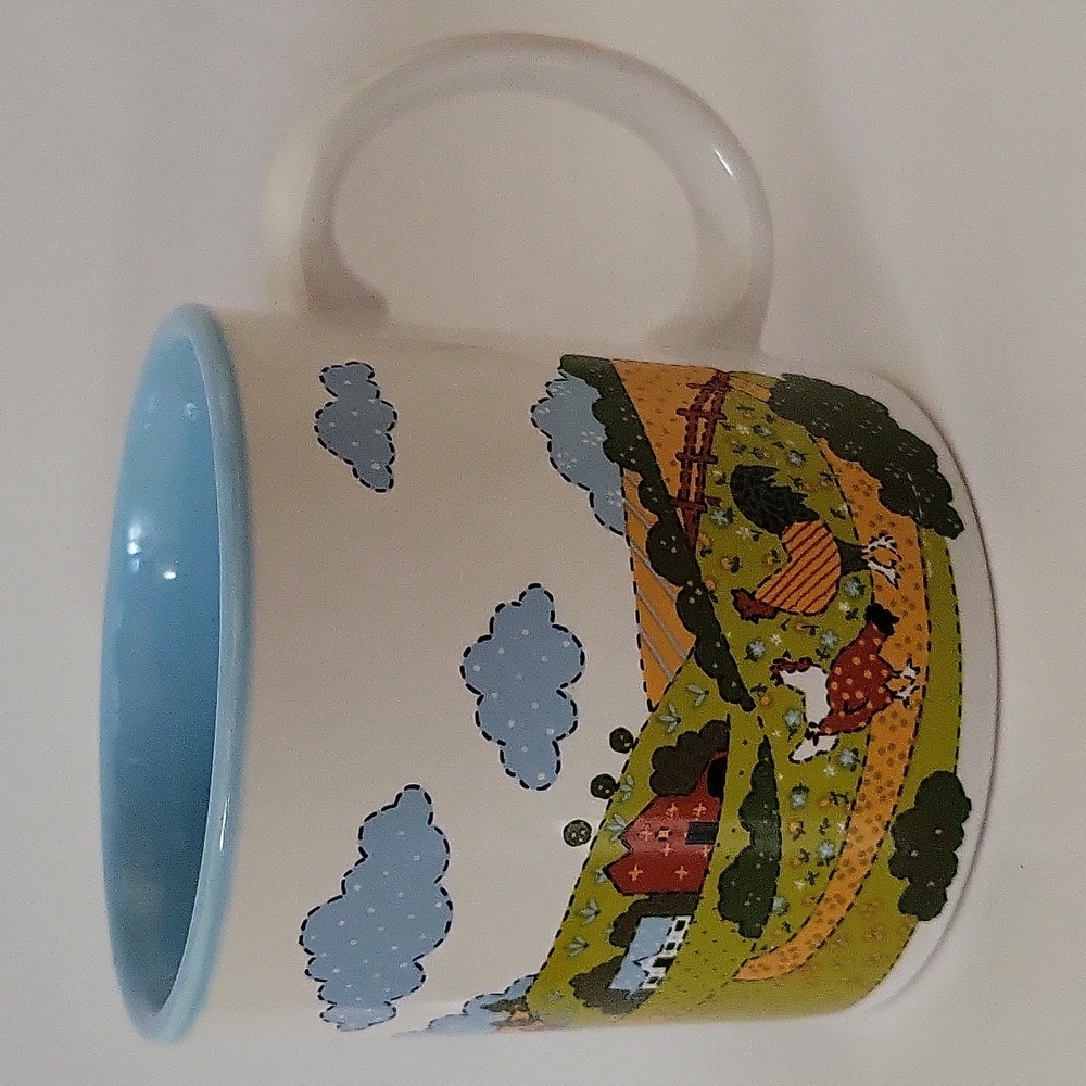 Farm Scene Cow And Chickens Coffee Mug